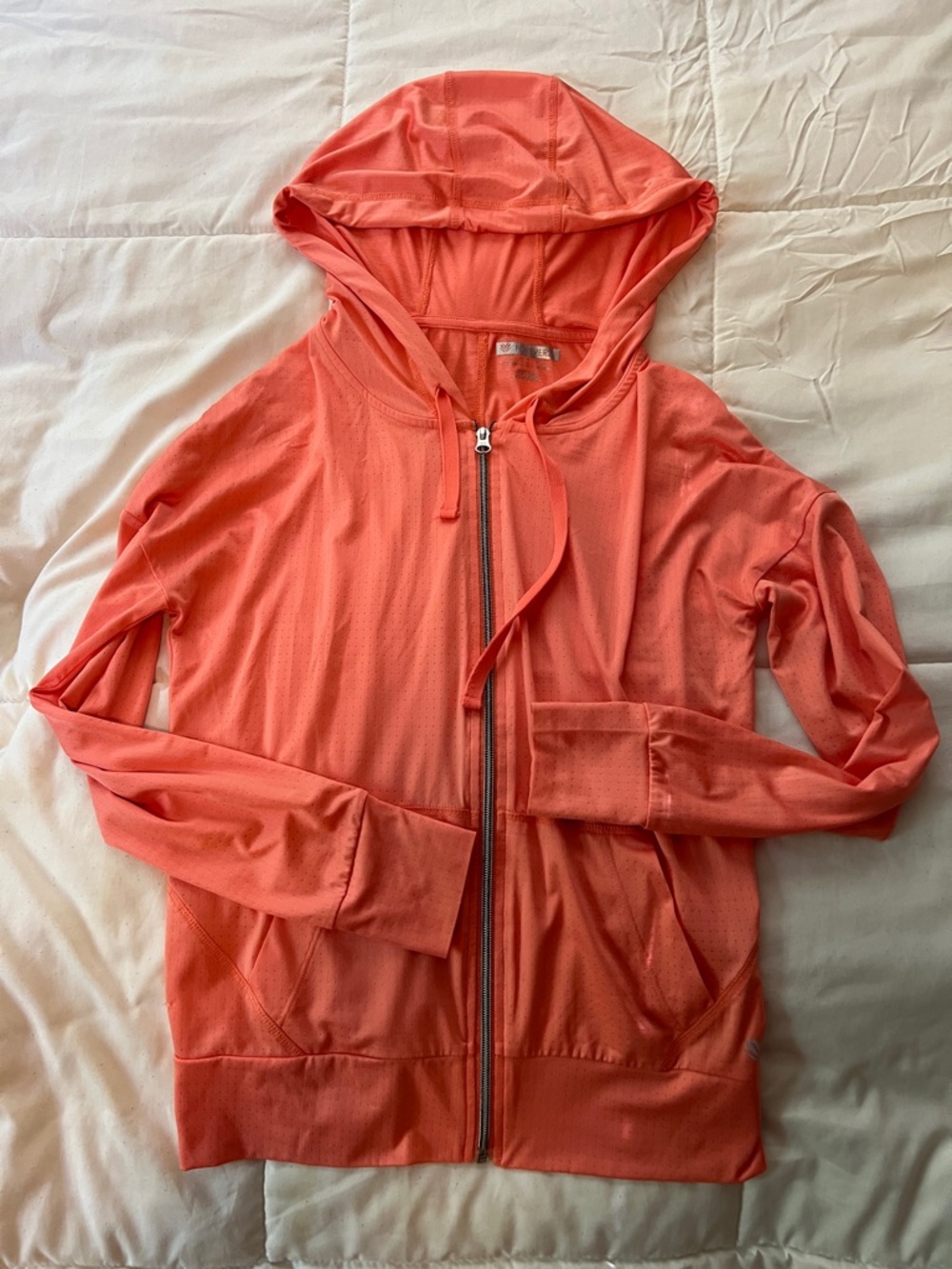 Forever 21 Coral Lightweight Zip Hoodie
